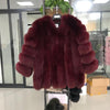 pink java QC8128 2017 new arrival FREE SHIPPING  women winter real fox fur coat  hot sale big fur long sleeve