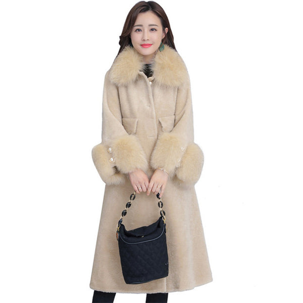 High Quality Explosions Leisure patchwork  full wool matching  Dresses Women Winter Casual  Dress