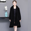 Nerazzurri Real fur coat women winter 2019 long large size oversize sheep fur jacket 5xl 6xl 7xl warm sheared lamb fur overcoat