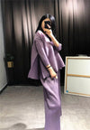 Changpleat 2018 loose women sets Miyak Pleated fashion Solid wide leg pants and T-shirts Two pieces Female Suits Plus Size Tide