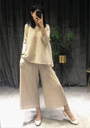 Changpleat 2018 loose women sets Miyak Pleated fashion Solid wide leg pants and T-shirts Two pieces Female Suits Plus Size Tide
