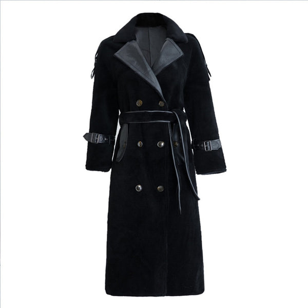 High Quality Explosions Leisure patchwork  full wool matching  Dresses Women Winter Casual  Dress