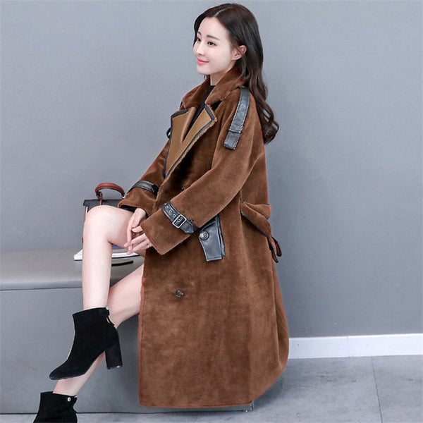 High Quality Explosions Leisure patchwork  full wool matching  Dresses Women Winter Casual  Dress