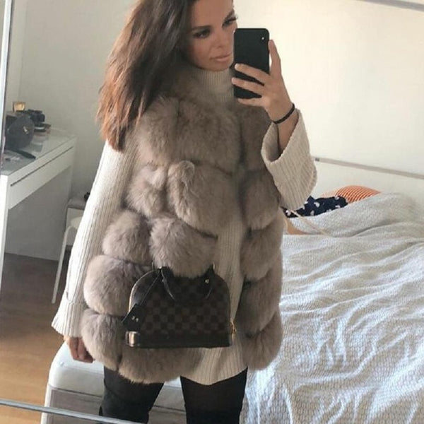 2019ladies new red fox fur vest natural fox fur real fox fur vest casual fashion warm autumn and winter European street style