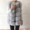 Women's high quality real fox fur vest 100% natural real fur 2019 fashion fur coat jacket vest Genuine Leather coat