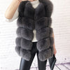 Women's high quality real fox fur vest 100% natural real fur 2019 fashion fur coat jacket vest Genuine Leather coat