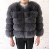 2019 new style real fur coat 100% natural fur jacket female winter warm leather fox fur coat high quality fur vest Free shipping